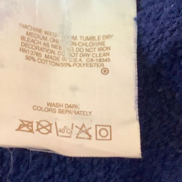 Y2K Fruit Of the Loom high rise Retro Navy Sweatpants & Denim Pocket size Med - Picture 11 of 15